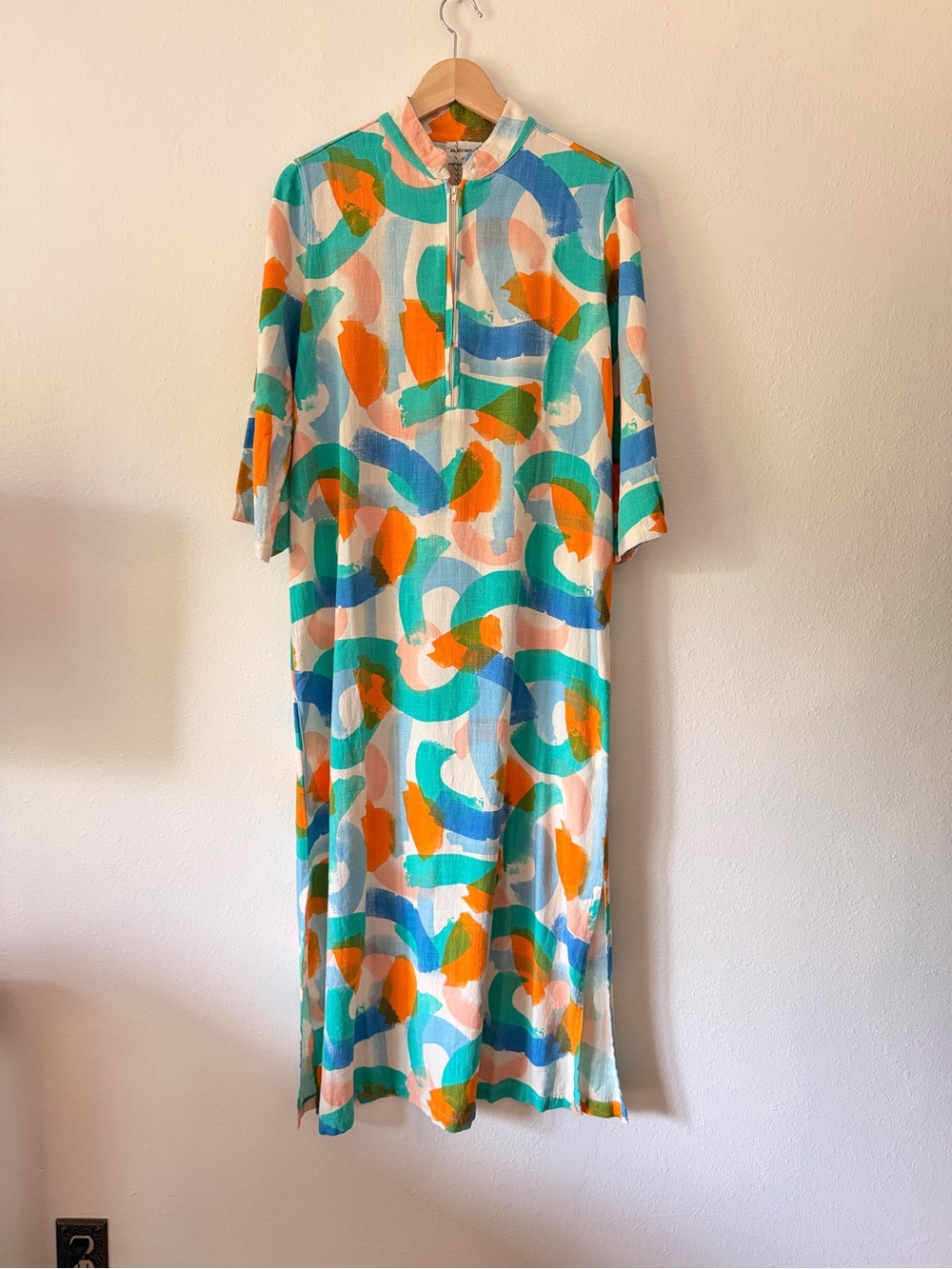 Bobo Choses Colorblock Brushstroke Kaftan Dress